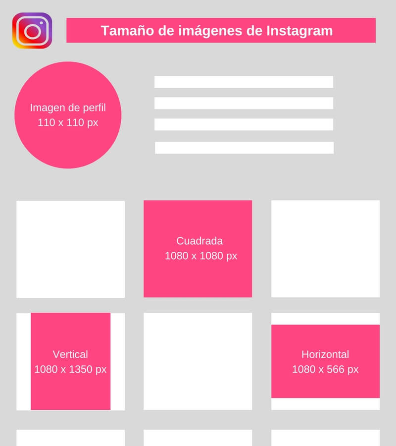 Tamaño para imagenes de Instagram